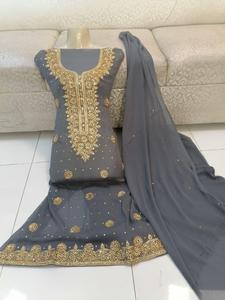 AJM-vestido de señora paquistaní de último diseño, color blanco, hecho a mano - Product Image 2