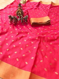 Ropa étnica Algodón Seda Sari Mujeres Use Prenda - Product Image 4