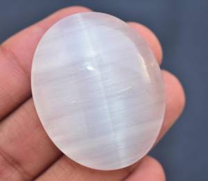 หินอัญมณีธรรมชาติ Selenite Cabochon,หินอัญมณีแฮนด์เมดทรงหลวม - Product Image 2