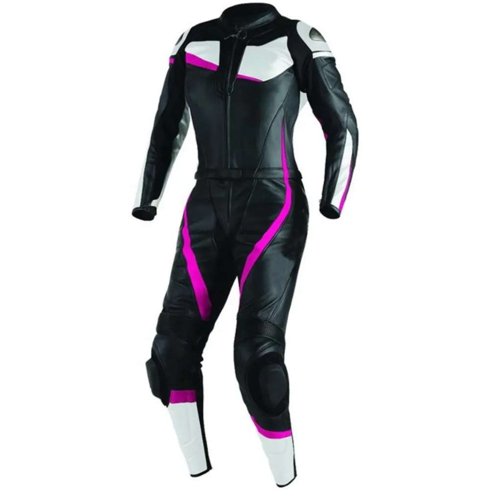 Cheapo Price Motorcycle Suit for Women Motorbike Real Leather One Pieces All Weather Waterproof Biker Riding Suit