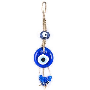 De mimbre tejido de vidrio mal de ojo de colgante de pared ornamento - Product Image 1