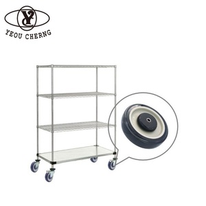 WD-514-BK silent movement dural ball bearings shopping cart <b>wheels</b> caster - Product Image 1