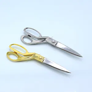 礼仪剪刀用于缎带切割批发自有品牌的金色礼仪剪刀，带有银色刀片，可用于隆重开场