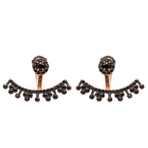 Pendientes de plata de ley 925 con circonita negra ligera, joyería turca, hecha a mano, oro rosa plateado - Product Image 5