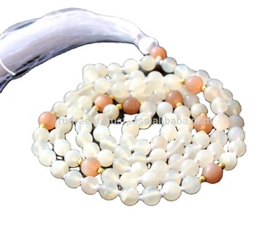 Moda 2022, piedra lunar, borla anudada, Yoga, Mala 108, cuentas, collar, joyería de piedras preciosas artesanales - Product Image 1