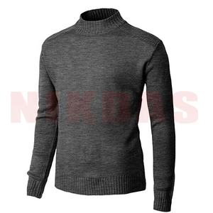 Color personalizado de poliéster/algodón cuello redondo de lana de invierno de talla grande suéter para hombres - Product Image 3