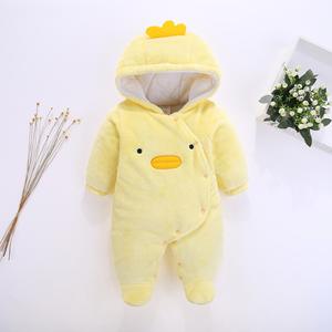High Quality New Design Warm Winter New born <b>Pajamas</b> Overall Jumpsuits <b>Super</b> <b>Soft</b> <b>Fleece</b> With Hoods Baby Romper - Product Image 1