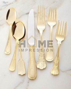Classique Logo personnalisé couverts couverts en métal plaqué or dessus de table décoration métal aluminium poignées Premium qualité événements cuillères - Product Image 4