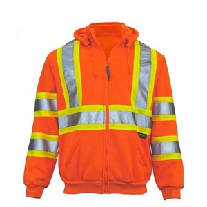 Sweat-shirt de sécurité réfléchissant pour hommes, haut en molleton chaud, haute visibilité, sweat à capuche 100% Polyester, vente en gros - Product Image 1
