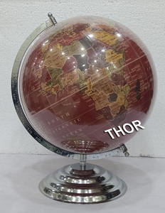 ทะเลตกแต่งตารางสก์ท็อปลูกโลกสีน้ำตาลหมุนโลกโลกที่มีฐานเหล็กแผนที่ลูกโลกตกแต่ง - Product Image 3