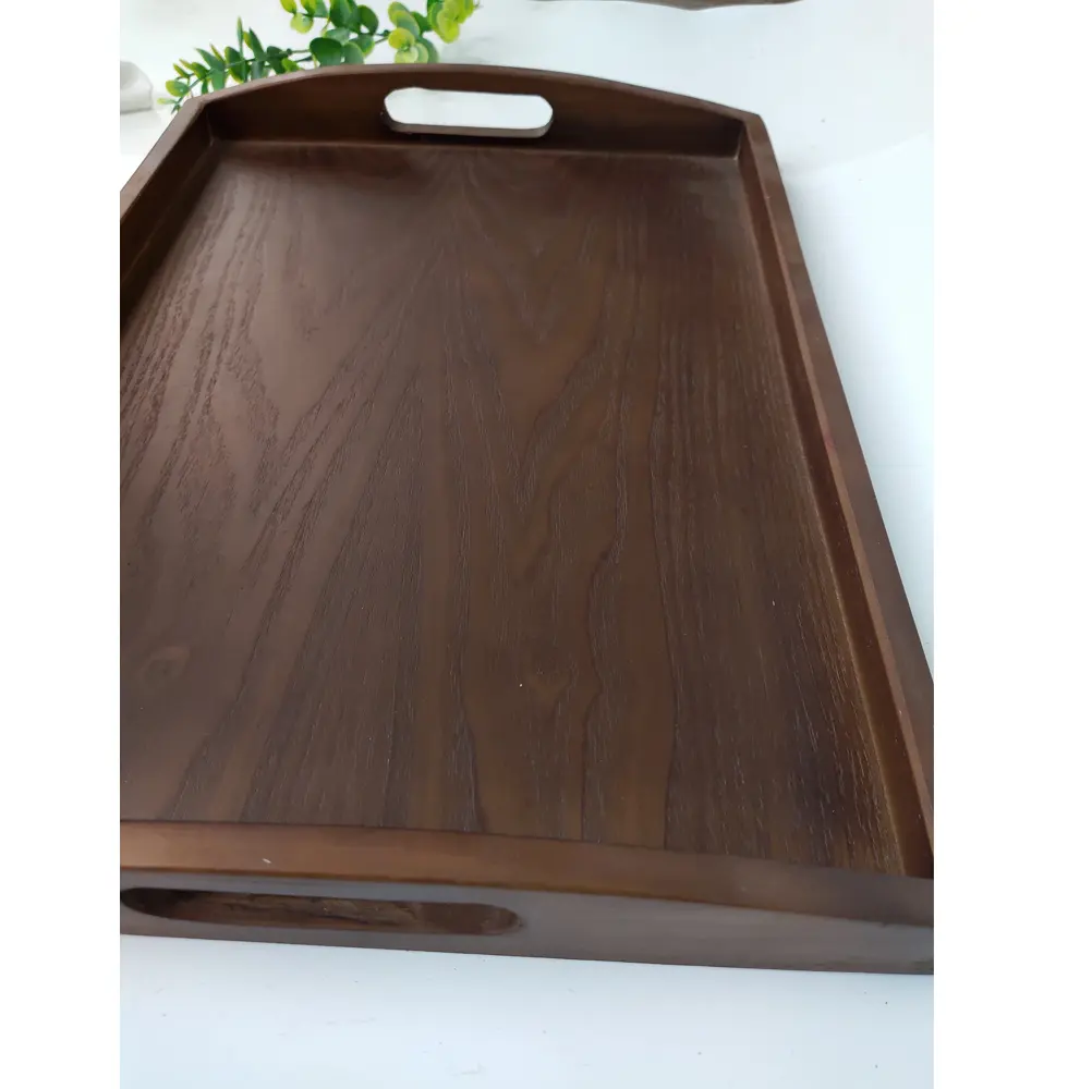 カスタマイズ可能なデザイン木製サービングトレイセットベトナム製装飾テーブル用の大きな木製トレイ