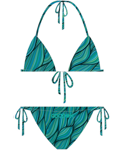 Service OEM, maillots de bain bikini personnalisés, vêtements de plage, ensemble deux pièces, séchage rapide, polyester, ensemble de maillots de bain et de paréo - Product Image 6