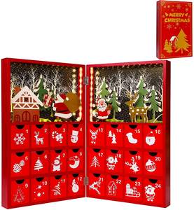 Rouge <span class=keywords><strong>Calendrier</strong></span> <span class=keywords><strong>De</strong></span> <span class=keywords><strong>L</strong></span>'<span class=keywords><strong>avent</strong></span> En <span class=keywords><strong>Bois</strong></span> <span class=keywords><strong>De</strong></span> Noë<span class=keywords><strong>l</strong></span> Éclairé <span class=keywords><strong>Livre</strong></span> Peint À La Main <span class=keywords><strong>De</strong></span> Noë<span class=keywords><strong>l</strong></span> 24 Tiroirs Compte À Rebours pour Noë<span class=keywords><strong>l</strong></span> - Product Image 2