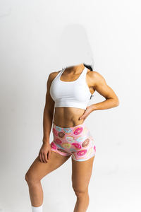 Pantalones cortos de gimnasio de cintura alta personalizados para mujer, transpirables, ecológicos, Spandex/poliéster, ajustados, para Yoga, Fitness, ropa deportiva de verano - Product Image 2