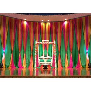 Musulmán Nikah Sangeet evento colorido telón de fondo de boda Mehndi etapa telón de fondo bajo costo lentejuela Boda Verde como telón de fondo - Product Image 1