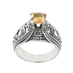 2024 nueva tendencia clásica Plata de Ley 925 eternidad Vermeil bisel ajuste incrustaciones anillo de boda joyería fina citrino piedra preciosa - Product Image 1