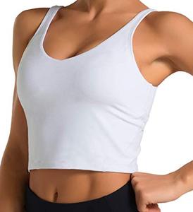 Débardeur court sans manches à col rond en coton pour femmes Yoga Fitness haut court extensible - Product Image 3