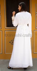 Caftán Marroquí Musulmán Blanco Puro, Estilo Fabuloso Ruso, Caftán de Dubái con Cuentas de Cristal Doradas de Buena Calidad, Precio de Fábrica - Product Image 3