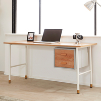 Bureau d'ordinateur portable à cadre circulaire, mobilier de bureau et de maison, design moderne en métal et bois, réglable en hauteur, finition poudrée