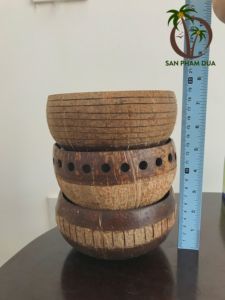 Bol de fruits à salade en bois de noix de coco artisanal/fait à la main bol en coquille de noix de coco pour la décoration intérieure vente en gros à bas prix - Product Image 2