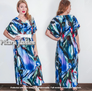 Vestidos estampados para mujer, caftán largo de talla grande, informal, elegante - Product Image 2