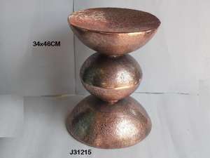 Taburete de aluminio martillado en acabado de latón también disponible en níquel latón antiguo acabado de pulido de espejo decoración del hogar de la sala de estar - Product Image 2