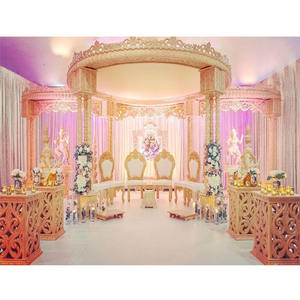 Mariage indien Raj Mahal Mandap London Designer Triple Piliers Mariage Mandap Superbe Mariage Indien du Sud Décoratif MandapUSA - Product Image 1