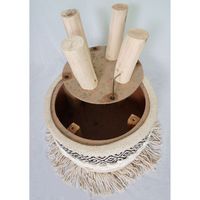 Tabouret rond en coton, pochette de salon, joli, en forme de Cube, chaise de pied, fait main, pour chambres à coucher en bois