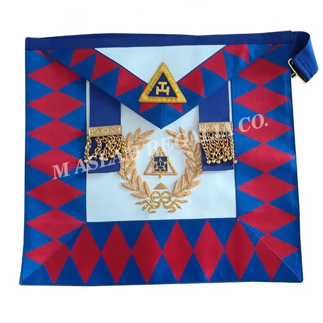 Lambskin Royal Arch Regalia Hand embroidered | Grand Superintendent Royal Arch Leather Apron