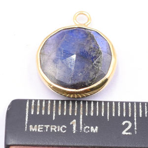 จี้ห้อยทำมือทรงกลมลาบราโดไรต์เงินแท้ 925 ชุบทอง 14K/18K - Product Image 3