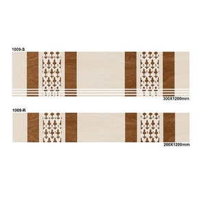 Jaune et brun couleur en bois mat escalier étape riser en céramique tuiles S-300x1200mm, R-200x1200mm - Product Image 5