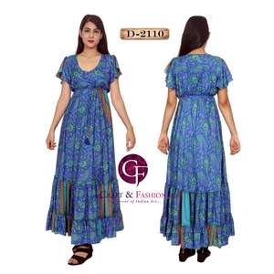 ชุดแม็กซี่เดรสชายหาดพิมพ์ลายดอกไม้,ชุดแม็กซี่เดรสแม็กซี่ชาวยิปซีชาวโบฮีเมียนชุดเดรสยาวมีโคนอส - Product Image 5