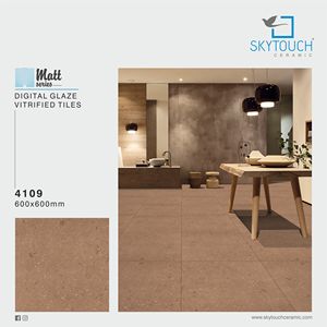 Azulejo de porcelana mate marrón sólido 60x60 resistente al calor y al ácido superficie interior duradera fabricante directo de bajo costo - Product Image 4