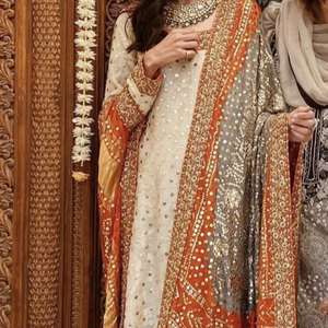 BEAUTIFUL LONG <b>TOP</b> ,PANT DRESS EMBELLISH EMBROIDERY WITH CRYSTAL GLASS BEADS,DABKA,WORK for Party-WEAR/<b>WEDDING</b>@ 2022 - Product Image 1