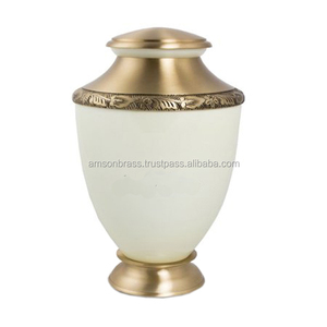 Aluminium Handmade Engraving Cremation Urns for Human Ashes Jar <b>Stone</b> Finishes Brass Cremation Urn for Human Ashes - Product Image 6