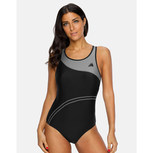 ชุดว่ายน้ำบิกินี่เล่นกีฬาชายหาดแบบชิ้นเดียวของผู้หญิงชุดว่ายน้ำลายทางปะติด - Product Image 4