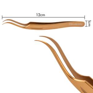 Gold Snake Curved Eyelash Extension Tweezer Middle Cut Private Label, Eyelash Extension Tweezer in Gold Color Snake Shape - Product Image 3