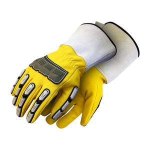 Guantes de seguridad antideslizantes, resistentes al corte, antivibración, TPR, de cuero, mecánicos, para trabajo - Product Image 6