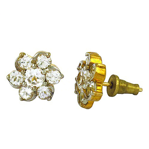 Boucles d'oreilles en pierres précieuses à la mode Boucles d'oreilles en argent plaqué or CZ Boucle d'oreille en argent 925 - Product Image 2