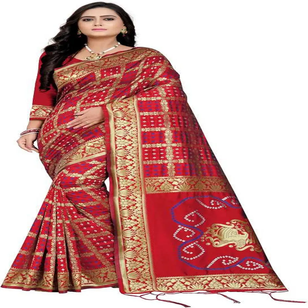 Hot and Fancy Designer Bandhani Dupatta from India New Bandhani Saree of Silk With Zari Weaving for wedding