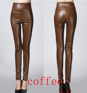 Hot Sale Custom Leather <b>Legging</b> Leather Women <b>Legging</b> Fashion Autumn thin <b>Fleece</b> Soft - Product Image 4