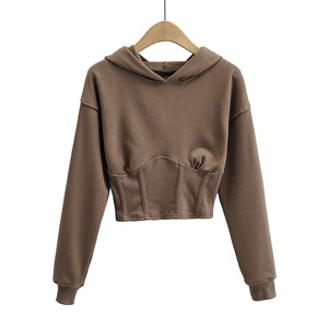 Sweat à capuche pour femme, sweat-shirt design personnalisé de haute qualité, haut court - Product Image 5