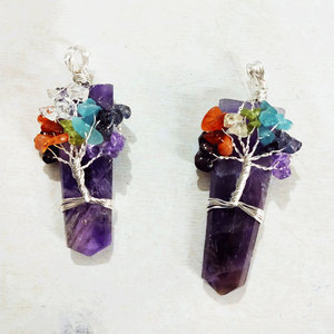อัญมณีแบนจักระออกแบบใหม่จี้ - Product Image 1