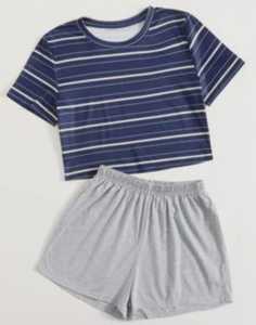 T-shirt avec Short assorti, vêtements de nuit de couleur, vente en gros, entièrement personnalisé, marque à manches courtes, BD, 2022 - Product Image 4