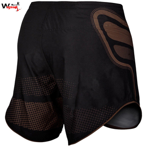 Brown logo custom sublimation printing shorts split for men mma gear - Product Image 4