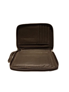 Monedero de mano de cuero genuino para mujer con característica RFID Cierre de cremallera Bordado Decoración Patrón de caramelo Forro de poliéster - Product Image 4