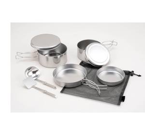Made in Japan Camping Mess Kit Foldable Handle Storage <b>Bag</b> <b>Cooker</b> 8p with <b>Bag</b> - Product Image 1