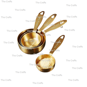 ชุดถ้วยโลหะสีทองสำหรับใช้ในครัวถ้วยตวงทรงกลม4ชิ้น - Product Image 5