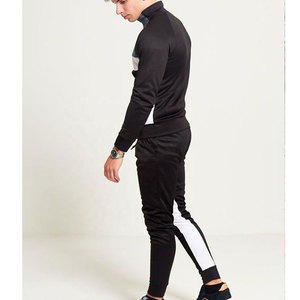 Chándal de color bloque para hombre, chándal para niños, chándales negros con cremallera, chándal de Jogger polar con cremallera - Product Image 4