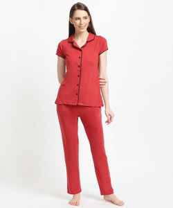 Pijama de algodón de manga larga para hombre y mujer, Conjunto de pijama de estilo a juego para parejas, regalo de boda - Product Image 1